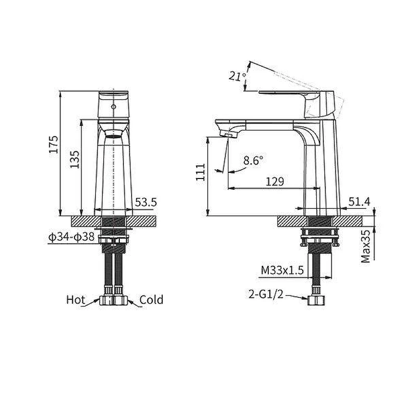 Смеситель для раковины Arrow AMP11848J цвет Золото