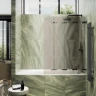 Шторка для ванны Maybah Glass MGV-586-6 980х1400 складная 4 секции Черный стекло бронзовое матовое