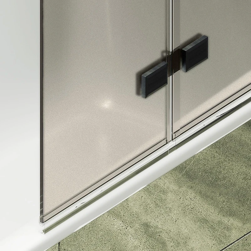 Шторка для ванны Maybah Glass MGV-586-6 980х1400 складная 4 секции Черный стекло бронзовое матовое