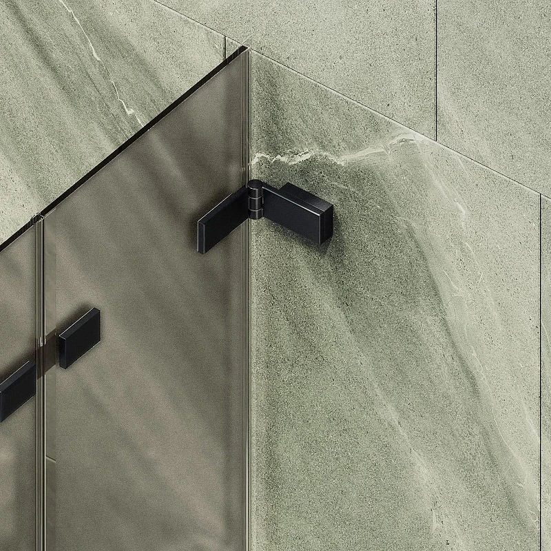 Шторка для ванны Maybah Glass MGV-586-6 980х1400 складная 4 секции Черный стекло бронзовое матовое