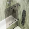 Шторка для ванны Maybah Glass MGV-586-6 980х1400 складная 4 секции Черный стекло бронзовое матовое