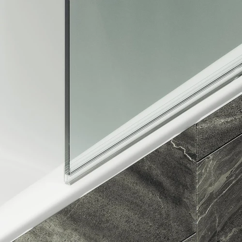 Шторка для ванны Maybah Glass MGV-782-5 700х1400 поворотная на монопетле с полотенцедержателем Хром матовый стекло прозрачное