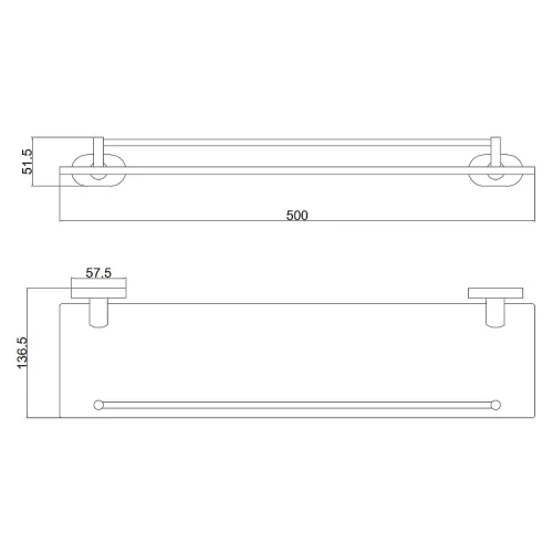 Стеклянная полка Belz B901 B90107 Черная матовая