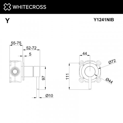 Смеситель для душа Whitecross Y brushed nickel Y1241NIB цвет Никель брашированный