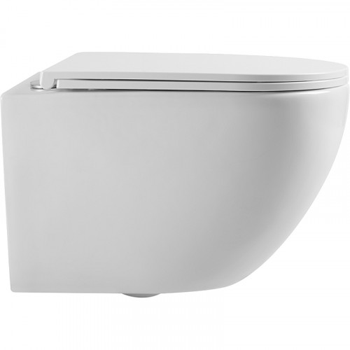 Комплект унитаза с инсталляцией Agger ATI03100+APB144 с сиденьем Микролифт и Черной матовой клавишей смыва фарфор подвесной