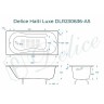 Чугунная ванна Delice Haiti Luxe 150x80 DLR230636-AS без отверстий под ручки с антискользящим покрытием