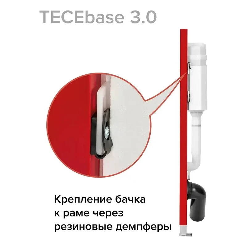 Инсталляция для унитаза Tece Base N500417 с клавишей смыва цвет Белый матовый