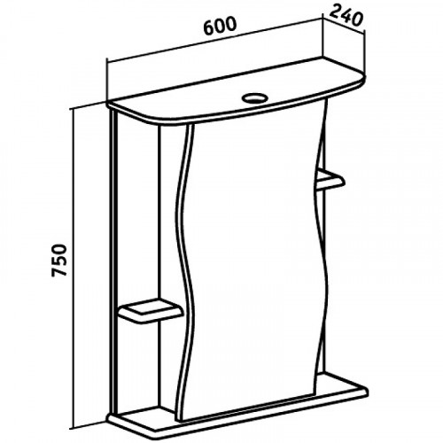 Зеркальный шкаф Runo Лилия 60 R 00000000029 с подсветкой Белый МДФ / ЛДСП, стекло