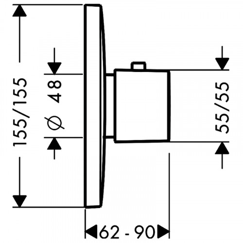 Смеситель для душа Hansgrohe PuraVida Highflow 15772000 с термостатом Хром латунь встраиваемый