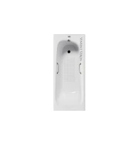 Чугунная ванна Vinsent Veron Concept 140x70 VCO1407042H/VH0012BR-AS цвет Белый с квадратными бронзовыми ручками и антискользящим покрытием