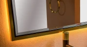 Зеркало Boheme Armadi Art Monaco 70 566-BG с подсветкой Черный глянец Золото МДФ / ЛДСП, стекло