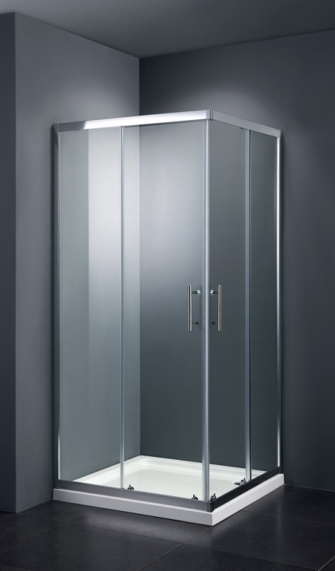 Душевой уголок Black&White Stellar Wind S102 90х90 1029090 профиль Серебристый хром стекло прозрачное