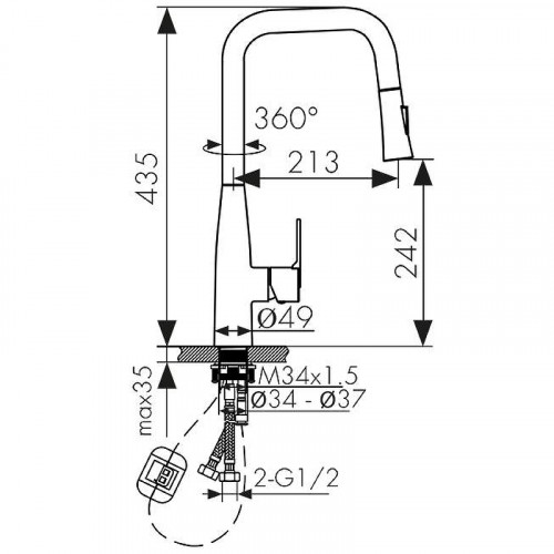 Смеситель для кухни Kaiser Vita 22144 Хром