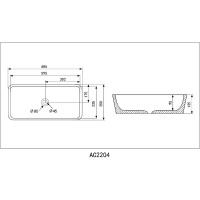 Раковина-чаша Abber Rechteck 60 AC2204 Белая накладная
