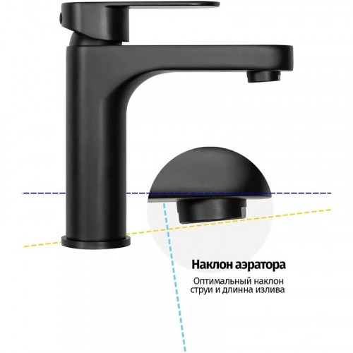 Смеситель для раковины Grocenberg GB1011BL Черный матовый