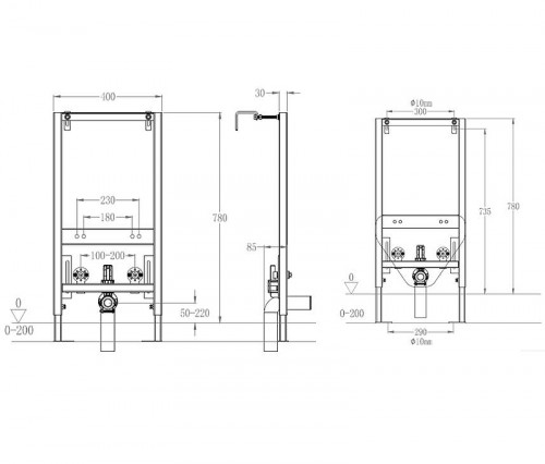 Инсталляция Wonzon &amp; Woghand WW-TI823A для биде цвет Синий