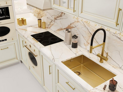 Кухонная мойка Emar PVD 66 EMB-660(UN) PVD цвет Golden