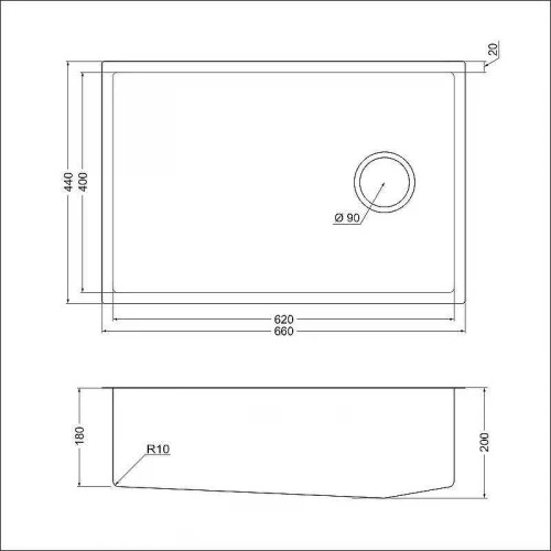 Кухонная мойка Emar PVD 66 EMB-660(UN) PVD цвет Golden