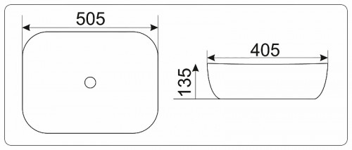 Раковина-чаша CeramaLux 50 D1302H011 Белая фаянс накладная