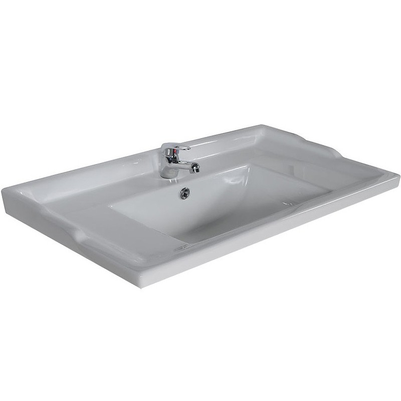 Раковина ASB-Woodline Melana 800-F80 81 17894 Белая фаянс накладная