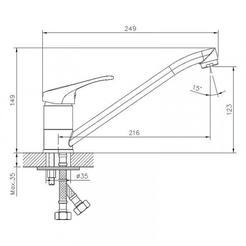 Смеситель для кухни Decoroom DR21018 Хром