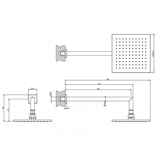 Верхний душ Gessi Emporio Shower 47286#149 Никель брашированный
