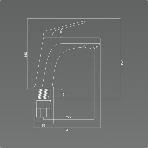 Смеситель для раковины Ростовская Мануфактура Сантехники PL7BL-001F цвет Черный