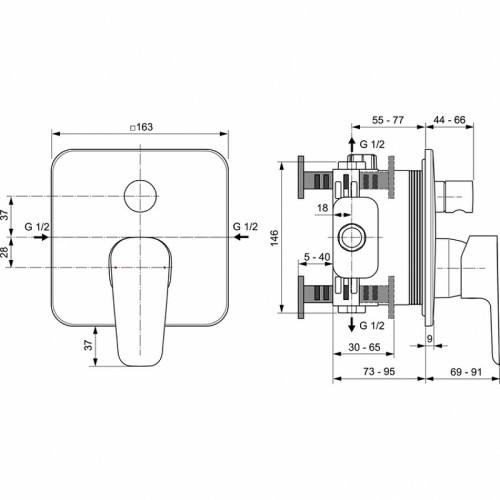 Смеситель для душа Ideal Standard Cerafine Model D A7348AA Хром латунь встраиваемый