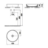 Раковина-чаша Creavit Ultra 45 UL145-00CB00E-0000 Белая фарфор накладная
