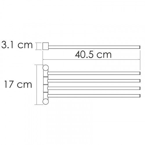 Полотенцедержатель WasserKRAFT K-1034PG поворотный Золото глянцевое
