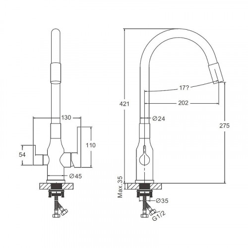 Смеситель для кухни Belz B76814-7 цвет Черный