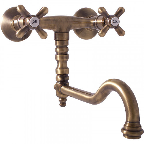 Смеситель для кухни Rav Slezak Morava retro MK101.5/29SM Бронза латунь на стену