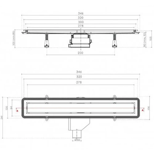 Душевой лоток Pestan Confluo Premium Line 300 13000289 с решеткой Хром