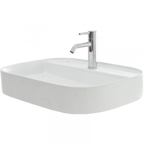 Раковина AQUAme 59 AQM5003 Белая глянцевая фаянс накладная