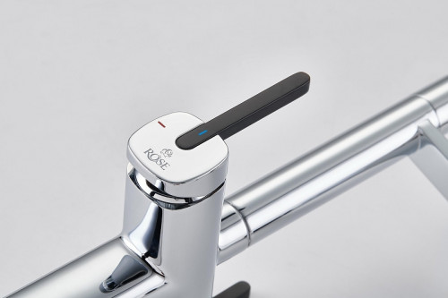 Смеситель для кухни Rose R358 цвет Хром Черный