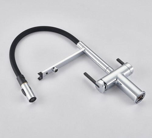 Смеситель для кухни Rose R358 цвет Хром Черный