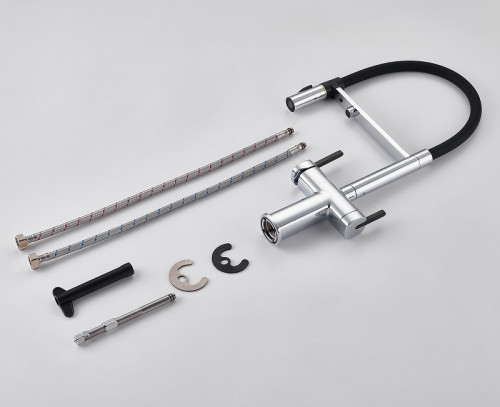 Смеситель для кухни Rose R358 цвет Хром Черный