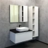 Тумба с раковиной Comforty Милан 90 00-00014008 подвесная Белая гляцевая Калакатта Блэк МДФ / ЛДСП