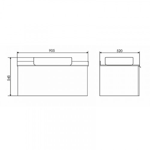 Тумба с раковиной Comforty Милан 90 00-00014008 подвесная Белая гляцевая Калакатта Блэк МДФ / ЛДСП