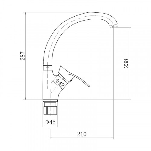 Смеситель для кухни Fashun A4028 цвет Хром