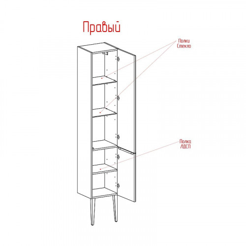 Шкаф пенал ЗОВ Севилья 35 PSW цвет Белый матовый