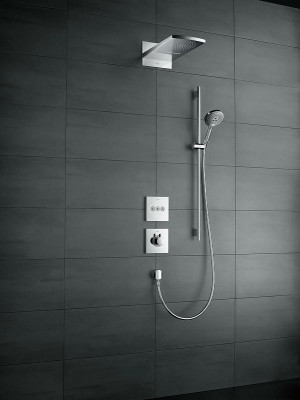 Смеситель для душа Hansgrohe ShowerSelect HighFlow 15760670 с термостатом Черный матовый латунь встраиваемый