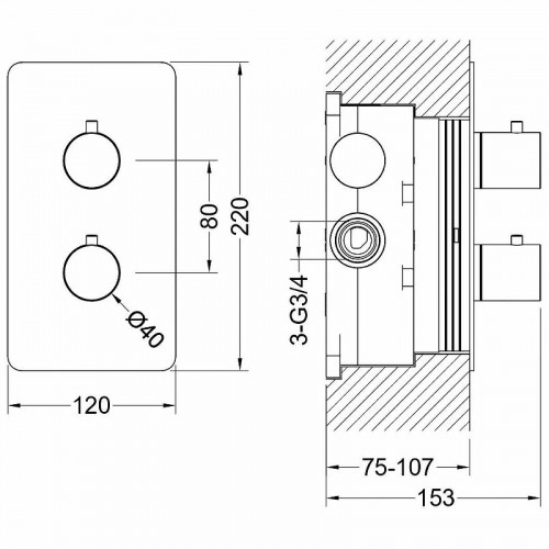 Смеситель для душа Aquatek Европа AQ1391CR с термостатом Хром латунь встраиваемый