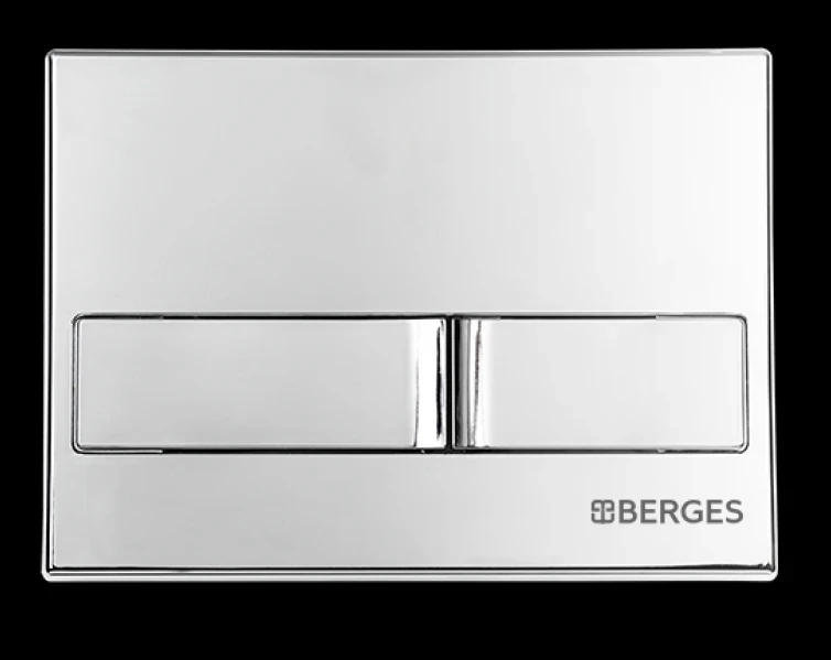Комплект унитаза с инсталляцией Berges Ego XL 043233 с сиденьем Микролифт и клавишей смыва Хром фарфор подвесной