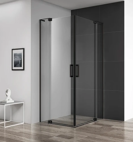 Душевой уголок Cezares Slider 90x80 SLIDER-AH-2-70/80-80/90-C-NERO профиль Черный матовый стекло прозрачное