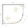 Душевой уголок Cezares Molveno 120x110 MOLVENO-RH-11-120/110-C-BORO-IV профиль Брашированное золото стекло прозрачное