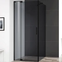 Душевой уголок Cezares Slider 80x80 SLIDER-AH-1-80-70/80-GRIGIO-NERO профиль Черный матовый стекло серое