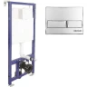 Унитаз с инсталляцией Vincea Globo VT1-14S + Berges Novum L3 040213 с сиденьем Микролифт и клавишей смыва Хром