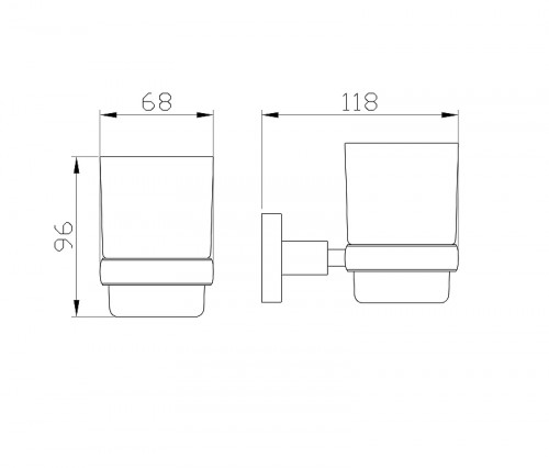 Стакан для зубных щеток Wonzon & Woghand Easy WW-8121 цвет Хром