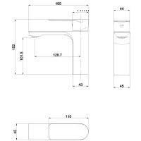 Смеситель для раковины beWash Purify BVMM0BS500 Хром латунь